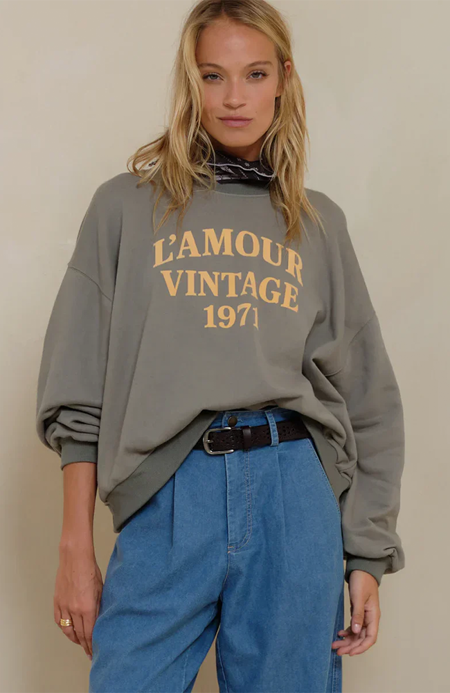 L'Amour Vintage Sweater - Faded Green