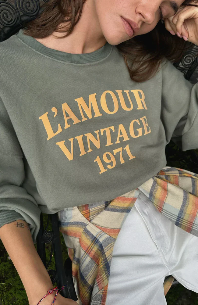 L'Amour Vintage Sweater - Faded Green