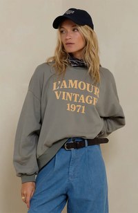 L'Amour Vintage Sweater - Faded Green