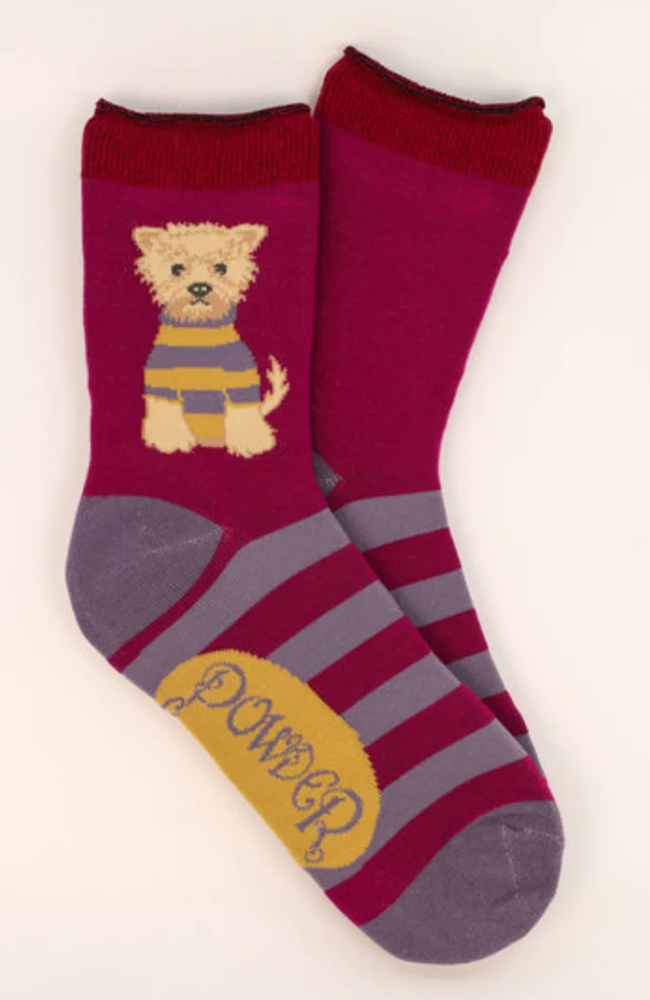 Wooly Westie Ankle Socks