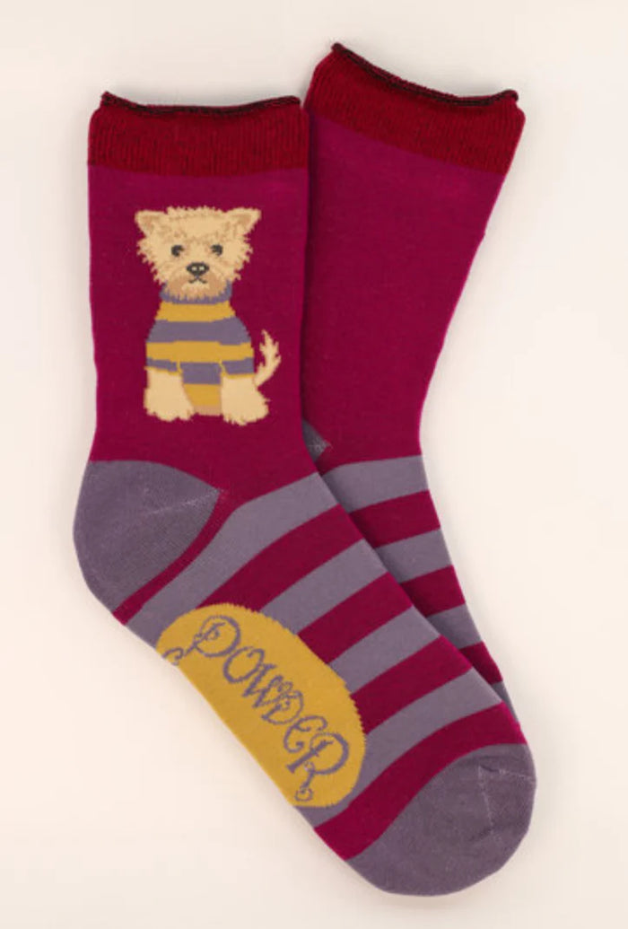 Wooly Westie Ankle Socks
