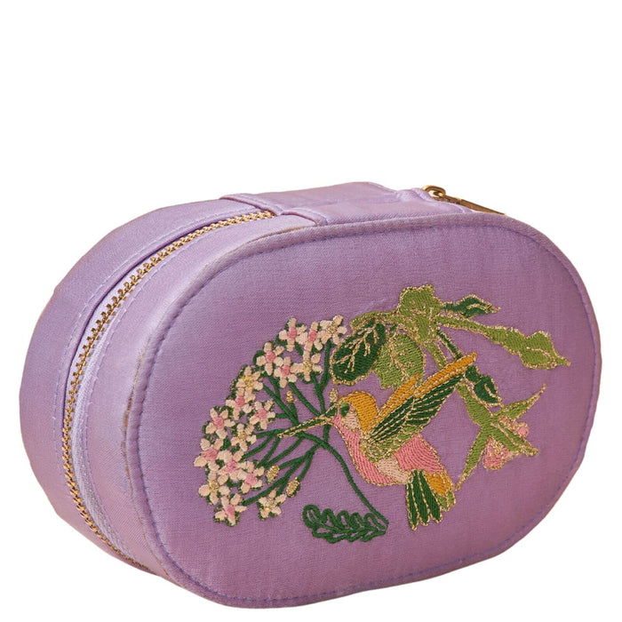 Hummingbird Oval Jewellery Box - Lavender