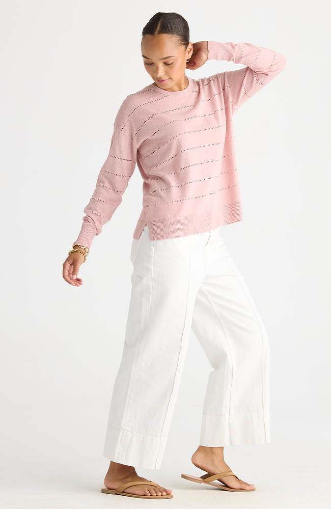 Textured Linen Jumper - Rose