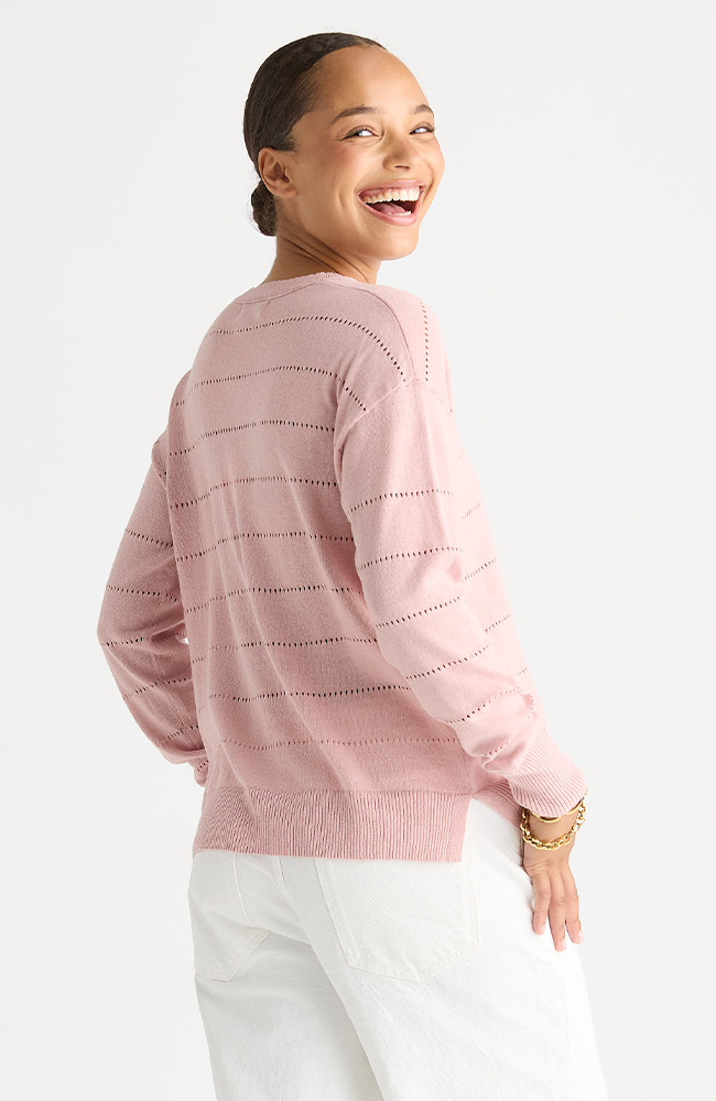 Textured Linen Jumper - Rose