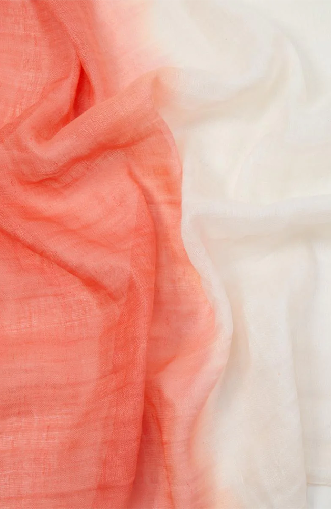 Linen Scarf - Jennifer/Coral
