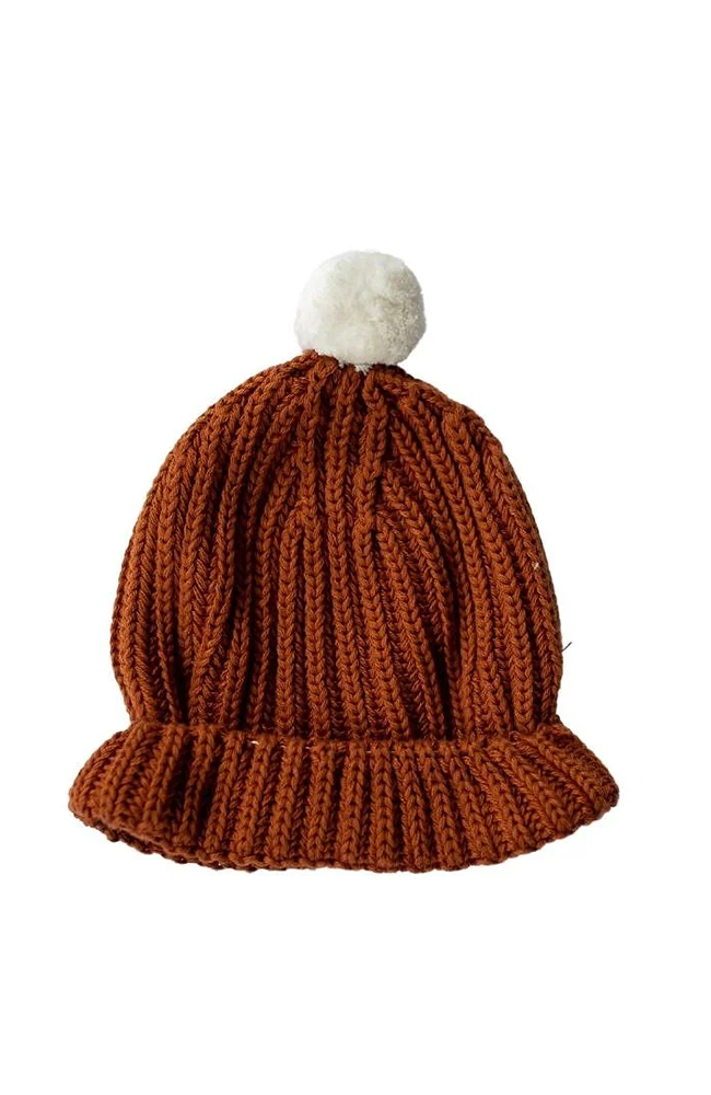 Jasper Pom Pom Hat - Rust