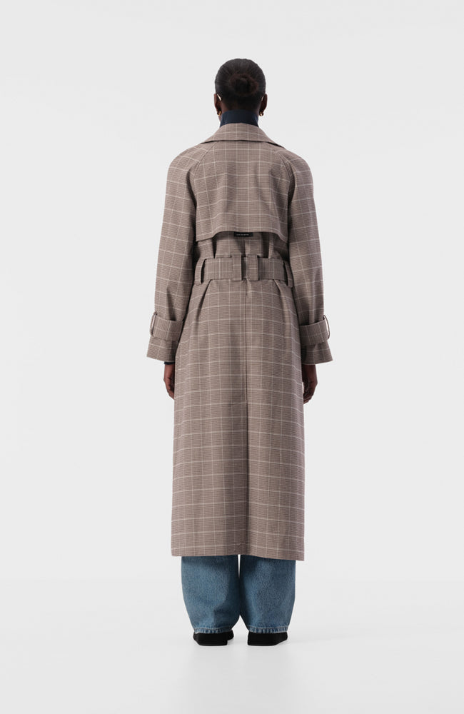 Freja Trench - Chocolate Check by Elka Collective – Harlow North