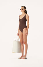 Lya Knit Bodysuit - Chocolate
