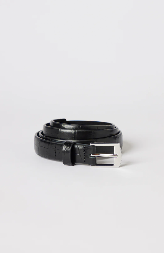 Ida Belt 2cm - Black Croc