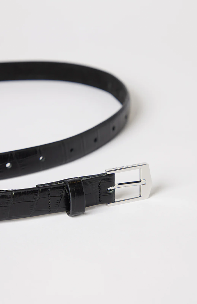 Ida Belt 2cm - Black Croc