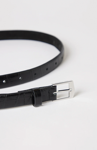 Ida Belt 2cm - Black Croc