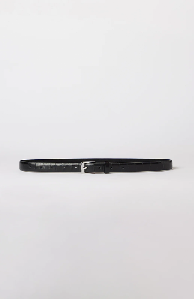 Ida Belt 2cm - Black Croc