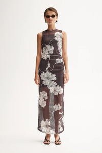Lilian Maxi Dress - Chocolate Floral Print