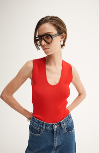 Hayes Knit Top - Crimson