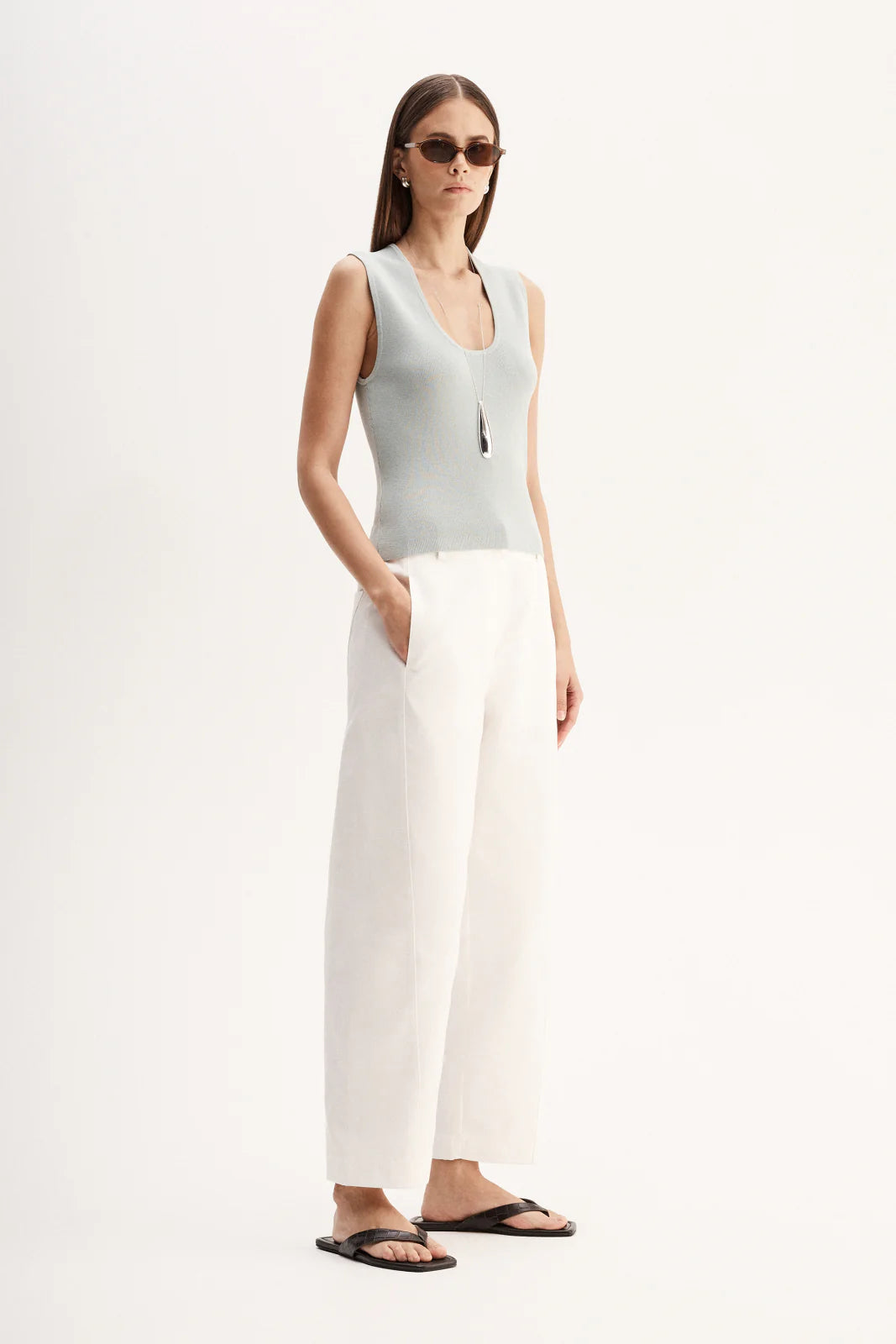 Blair Knit Top - Light Blue