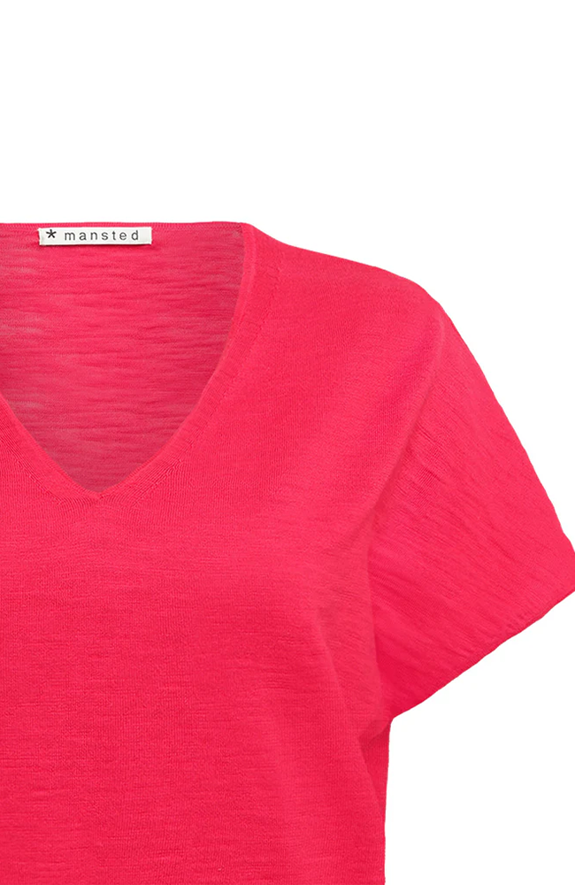 Kamille V-neck Tee - Raspberry