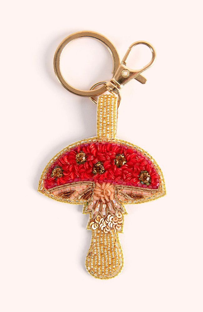 Beaded Keyring - Toadstool