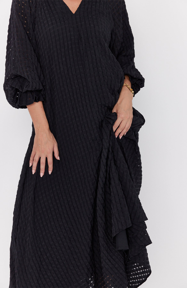 Madero Dress - Chequer Black