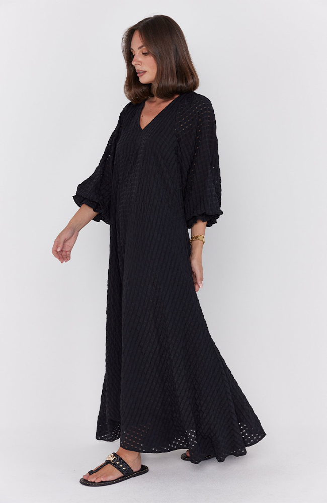 Madero Dress - Chequer Black