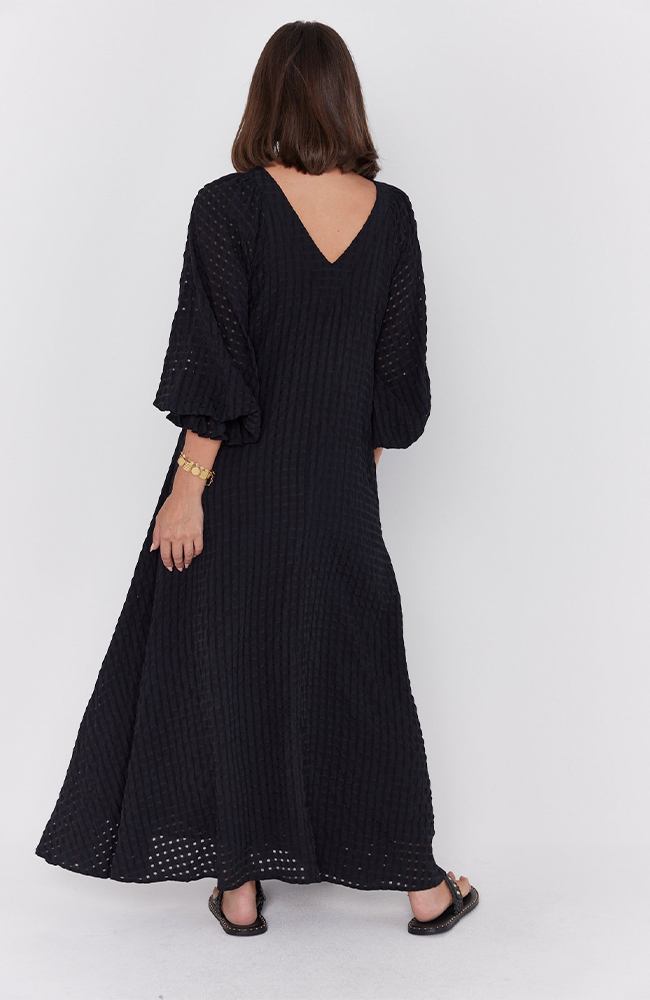 Madero Dress - Chequer Black
