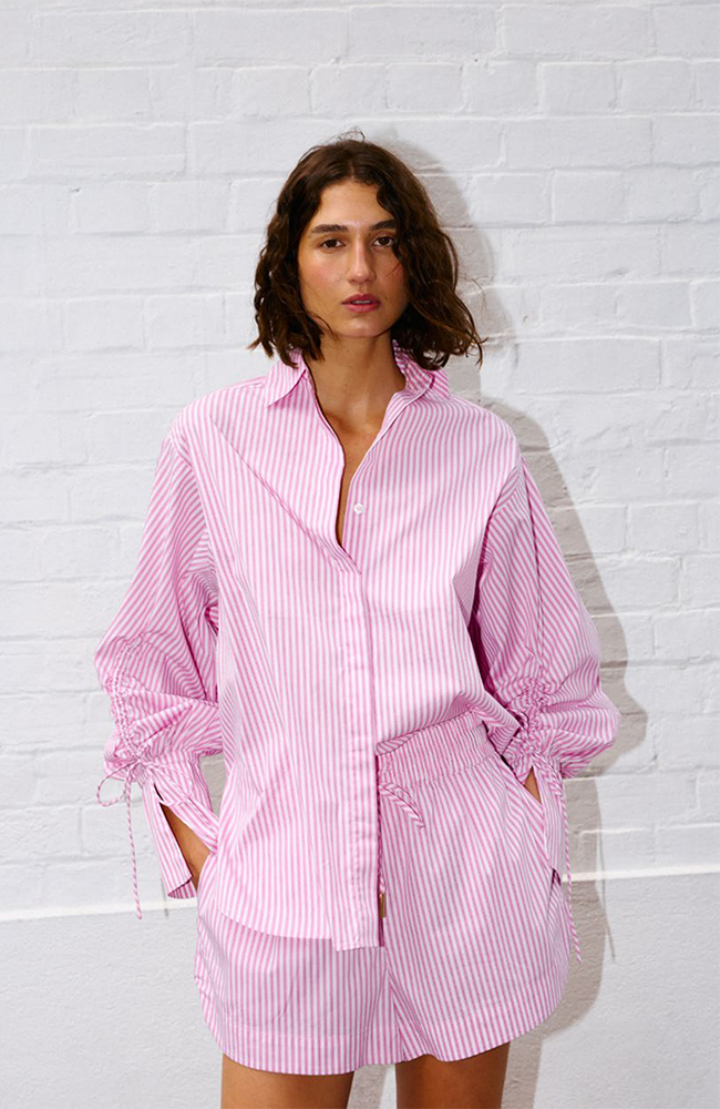 Ashton Shirt - Pink Pinstripe