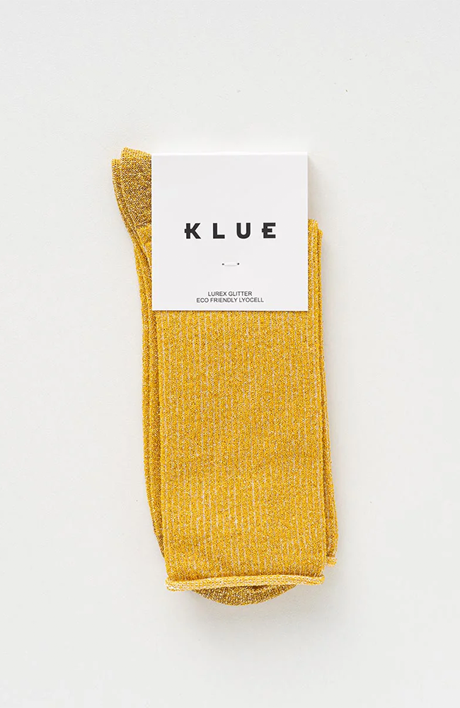 Glitter Lurex Socks - Mustard