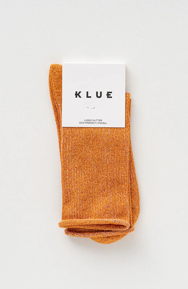 Glitter Lurex Socks - Terracotta