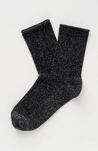 Glitter Lurex Socks - Black
