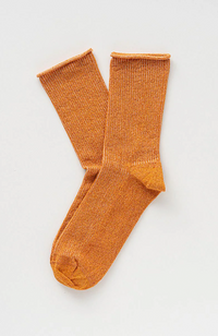 Glitter Lurex Socks - Terracotta