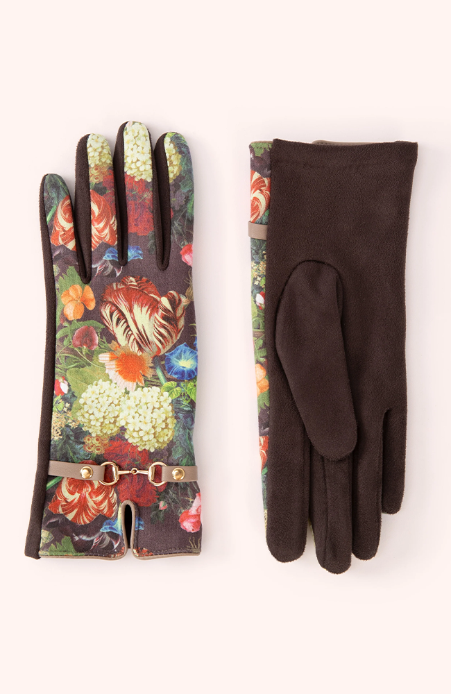 Kylie Faux Suede Gloves - Chocolate