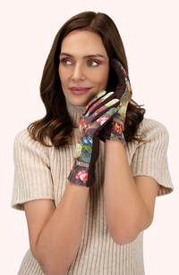 Kylie Faux Suede Gloves - Chocolate