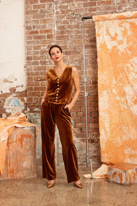 Surry Velvet Pant - Caramel