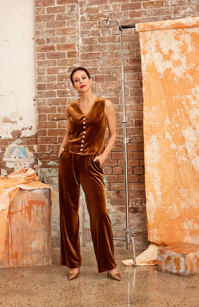 Surry Velvet Pant - Caramel