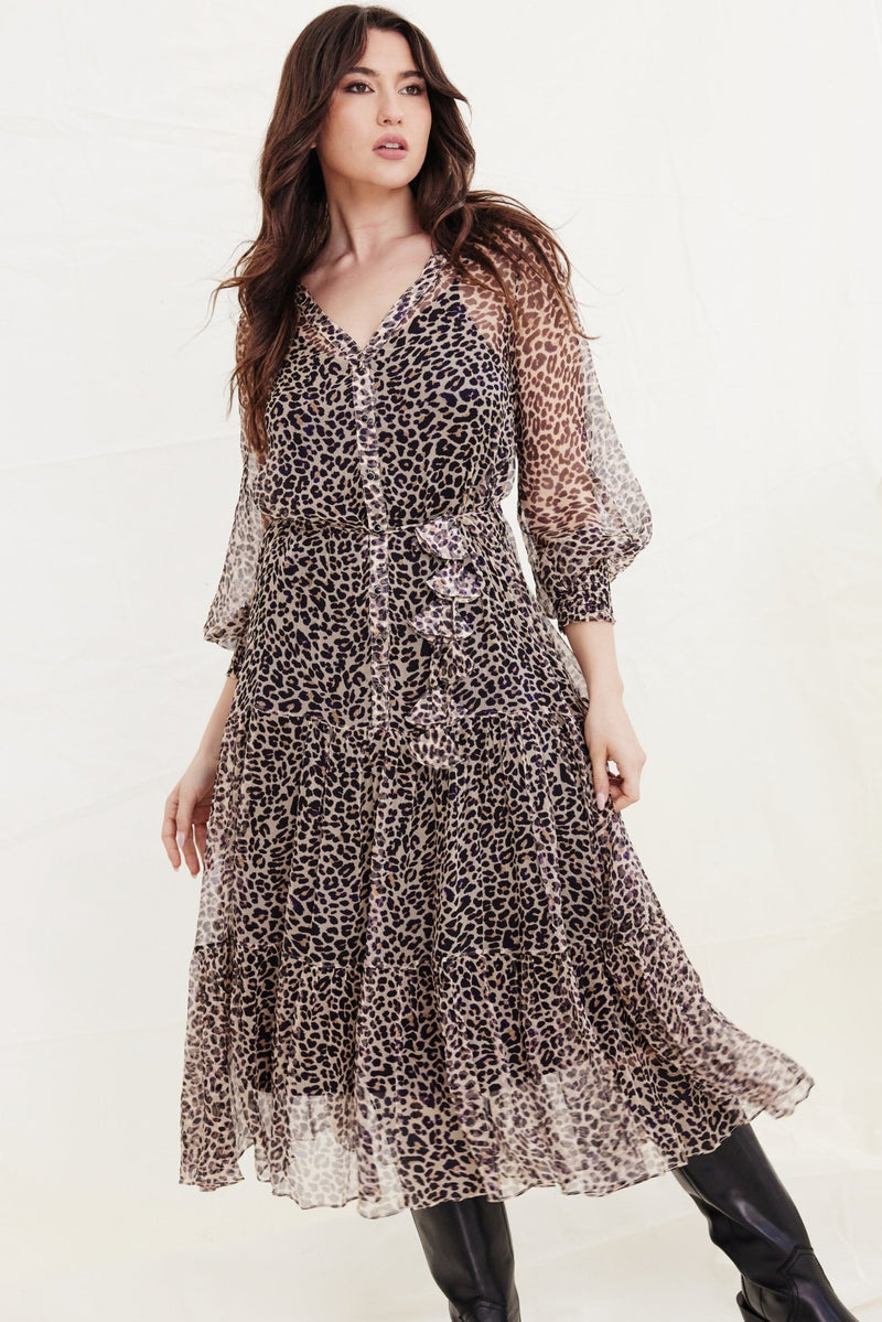 Jasmine Dress - Leopard Print
