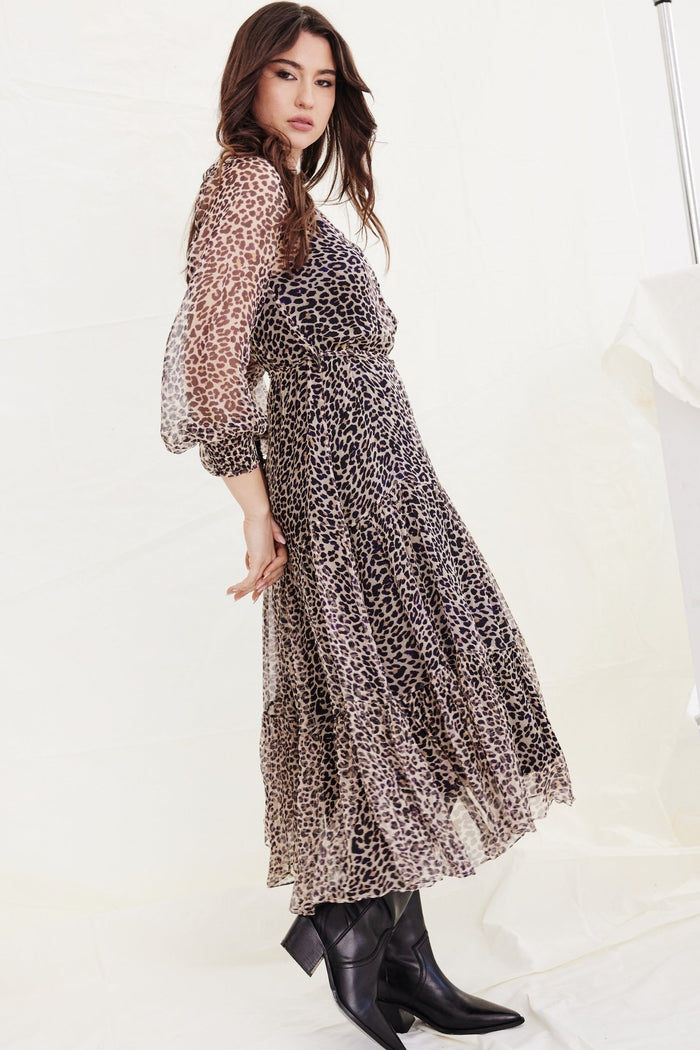 Jasmine Dress - Leopard Print