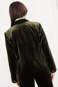 Charvi Velvet Jacket - Olive