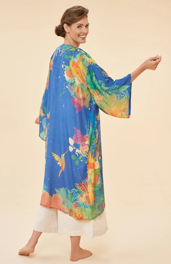 Kimono Gown - Hummingbird, Denim