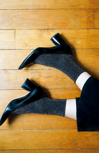 Glitter Lurex Socks - Black
