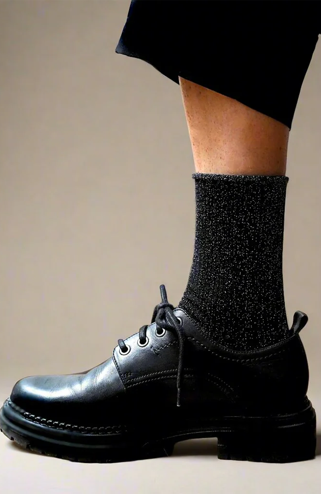 Glitter Lurex Socks - Black