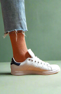 Glitter Lurex Socks - Terracotta