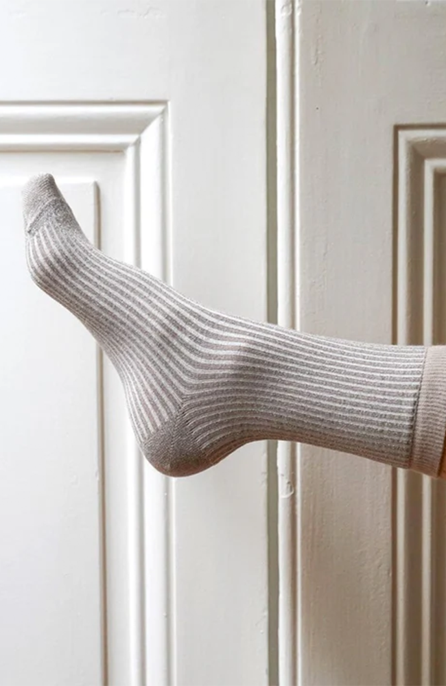 Glitter Lurex Socks - Stripes Moonlight