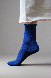 Glitter Lurex Socks - Electric Blue