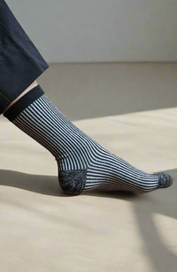 Glitter Lurex Socks - Stripes Black