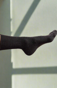 Glitter Lurex Socks - Chocolate Dark Brown