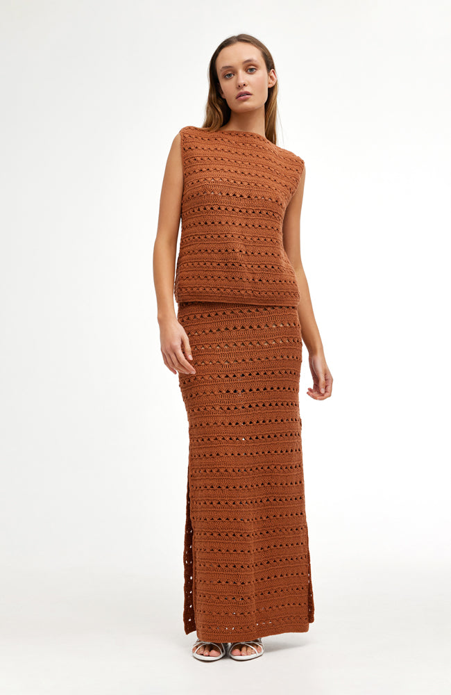 Laura Crochet Skirt - Rust