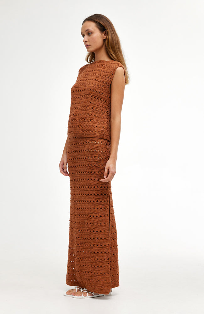 Laura Crochet Skirt - Rust