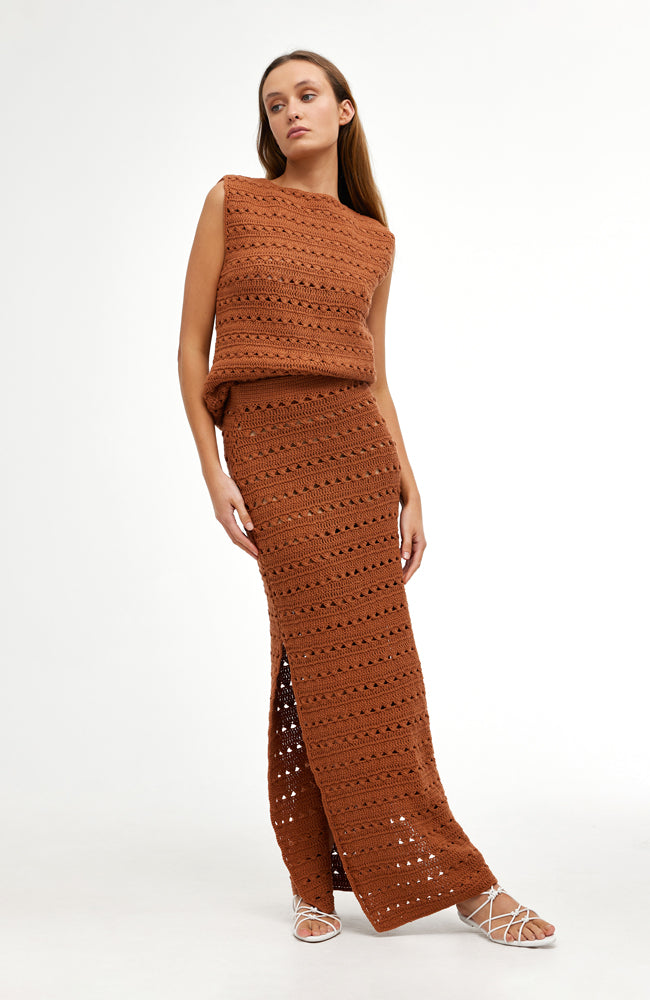 Laura Crochet Skirt - Rust