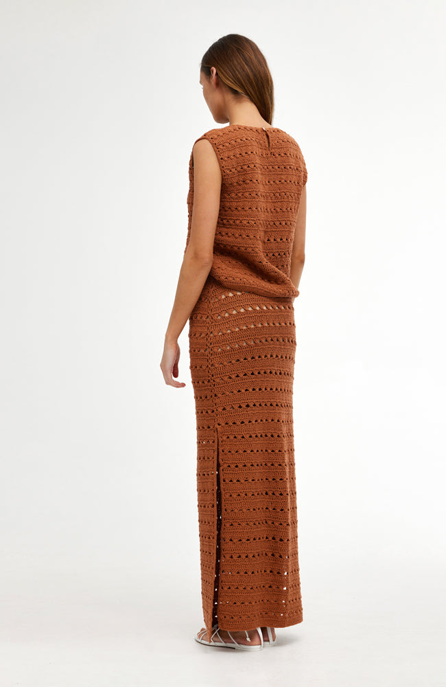 Laura Crochet Skirt - Rust