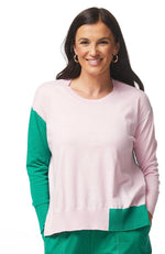 Colour Block Jumper - Blush