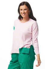 Colour Block Jumper - Blush